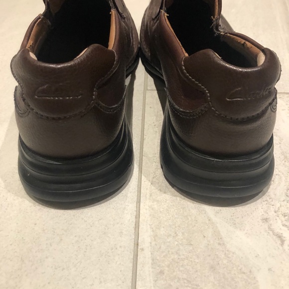 Men’s Brown Leather Clarks Shoes - Picture 4 of 5